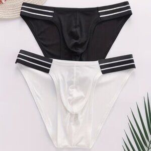 Pair of Black & White Bikini Briefs Size L